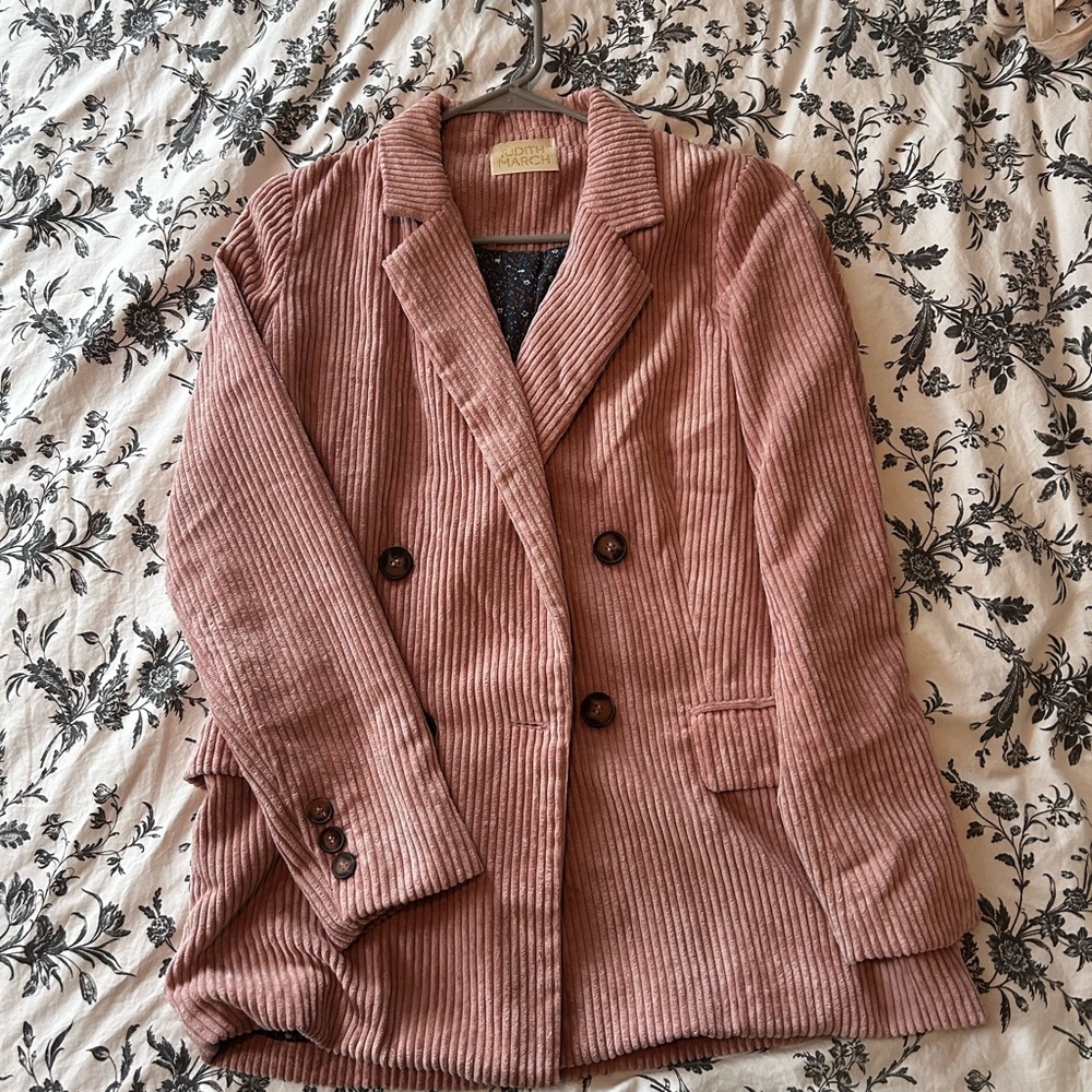 Pink corduroy blazer